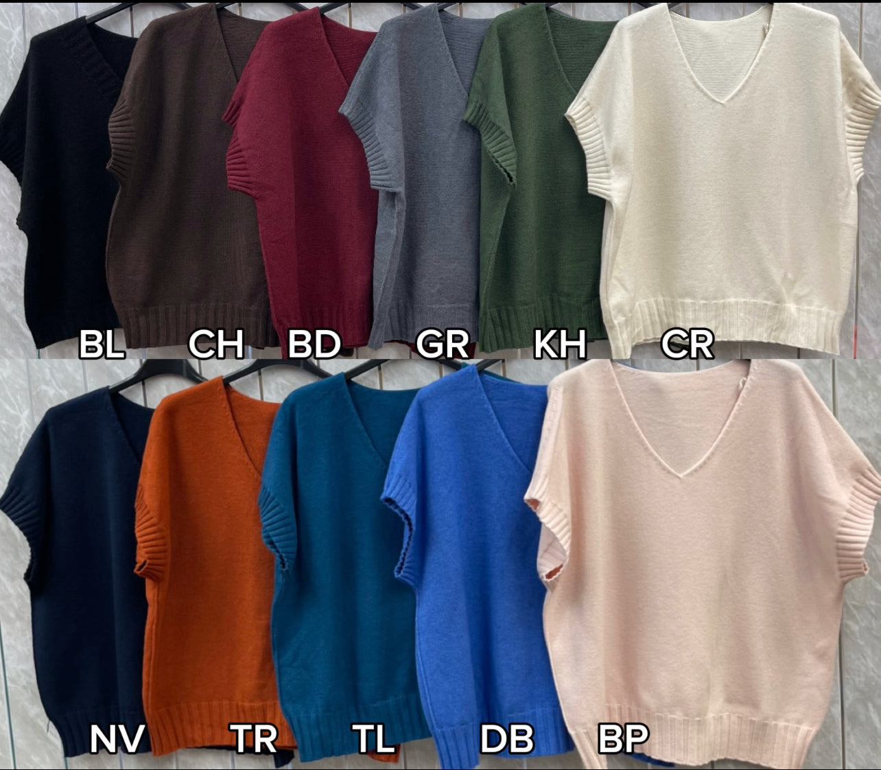 V-NECK CAP SLEEVE JUMPER