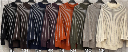 RIBBED GLITTER PATTERN JUMPER