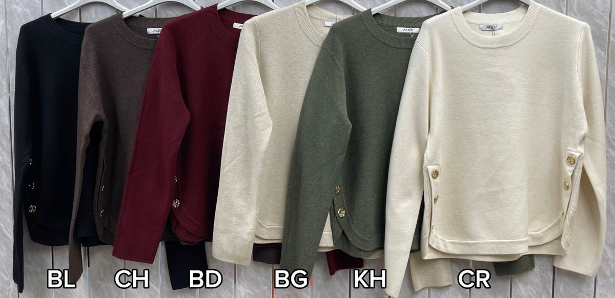 SCOOP GOLD BUTTON JUMPER