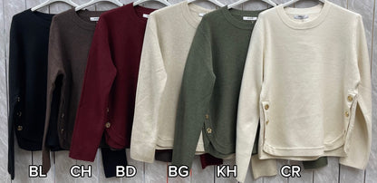 SCOOP GOLD BUTTON JUMPER
