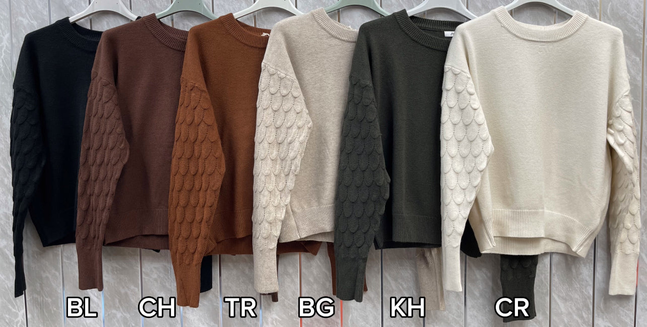 SCOOP TEXTURED SLEEVE JUMPER