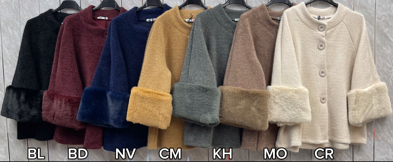 FAUX FUR SLEEVE JACKET