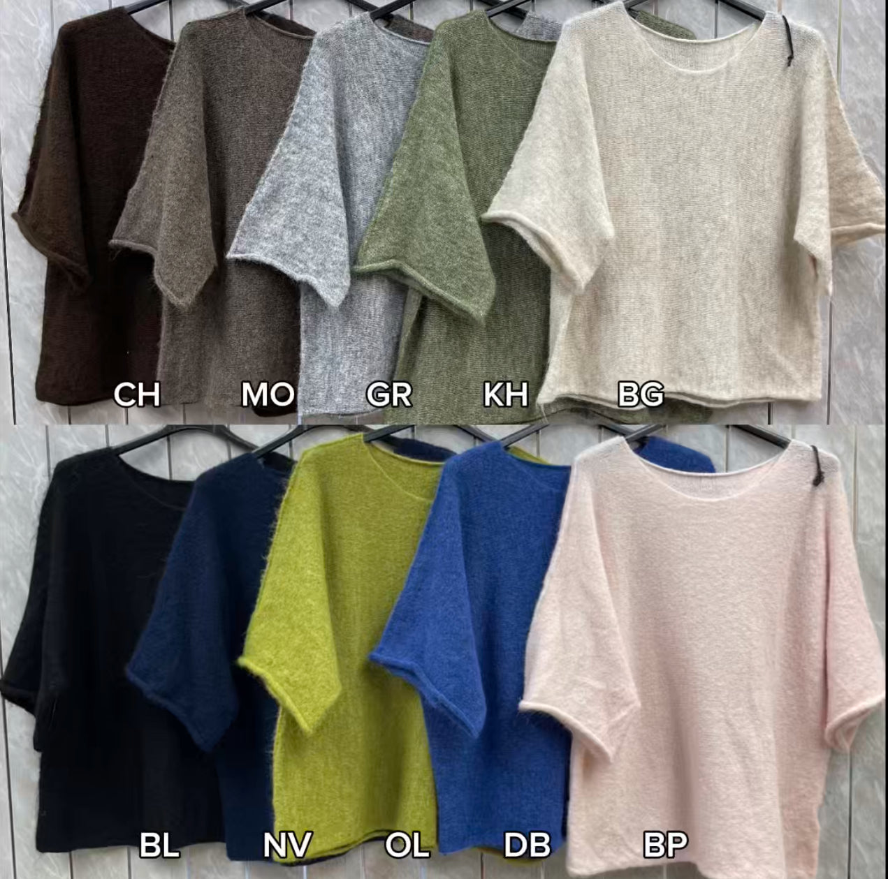 WOOL BLEND HALF SLEEVE JUMPER