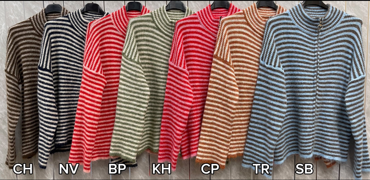 WOOL BLEND FUNNEL NECK CARDIGAN