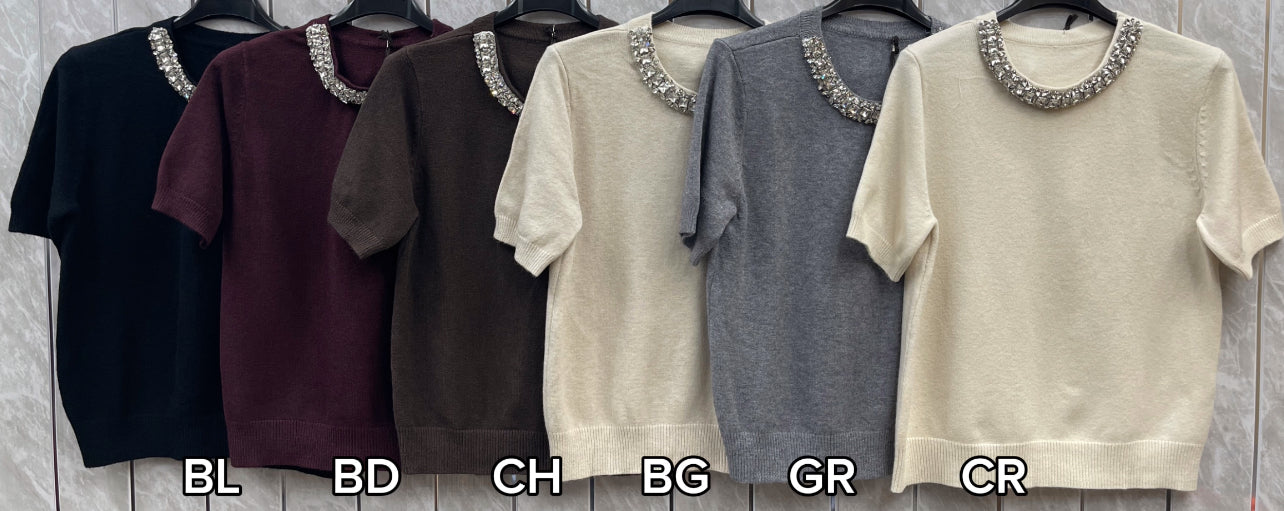 DIAMOND DETAIL ROUND NECK JUMPER