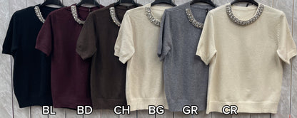DIAMOND DETAIL ROUND NECK JUMPER