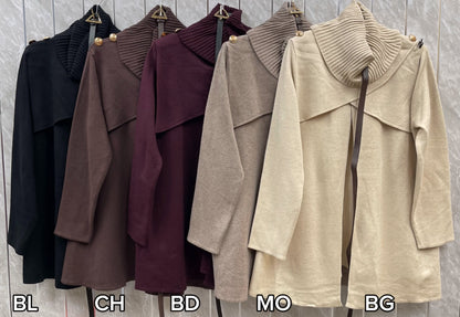 RIBBED TURTLENECK BELT JUMPER