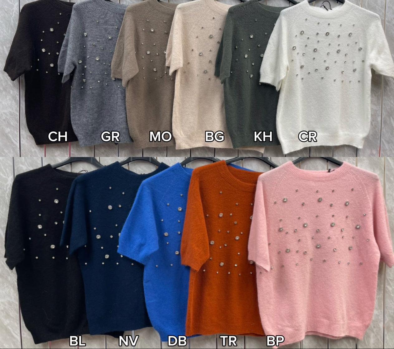 SCOOP DIAMOND HALF SLEEVE JUMPER