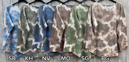 ABSTRACT PRINT SCOOP NECK JUMPER