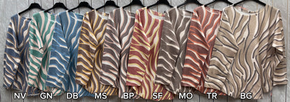 ZEBRA PRINT SCOOP NECK JUMPER