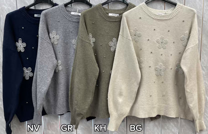 SCOOP DIAMOND FLOWER DETAIL JUMPER