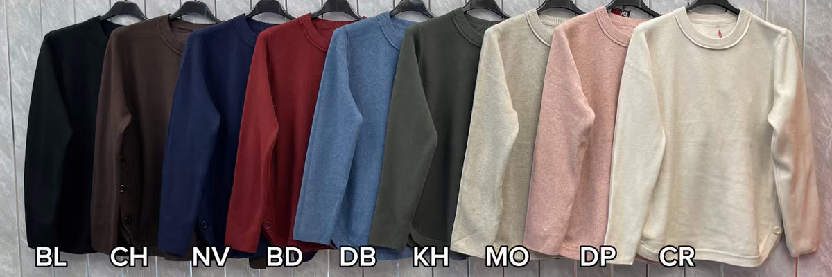 RIBBED SIDE BUTTON JUMPER