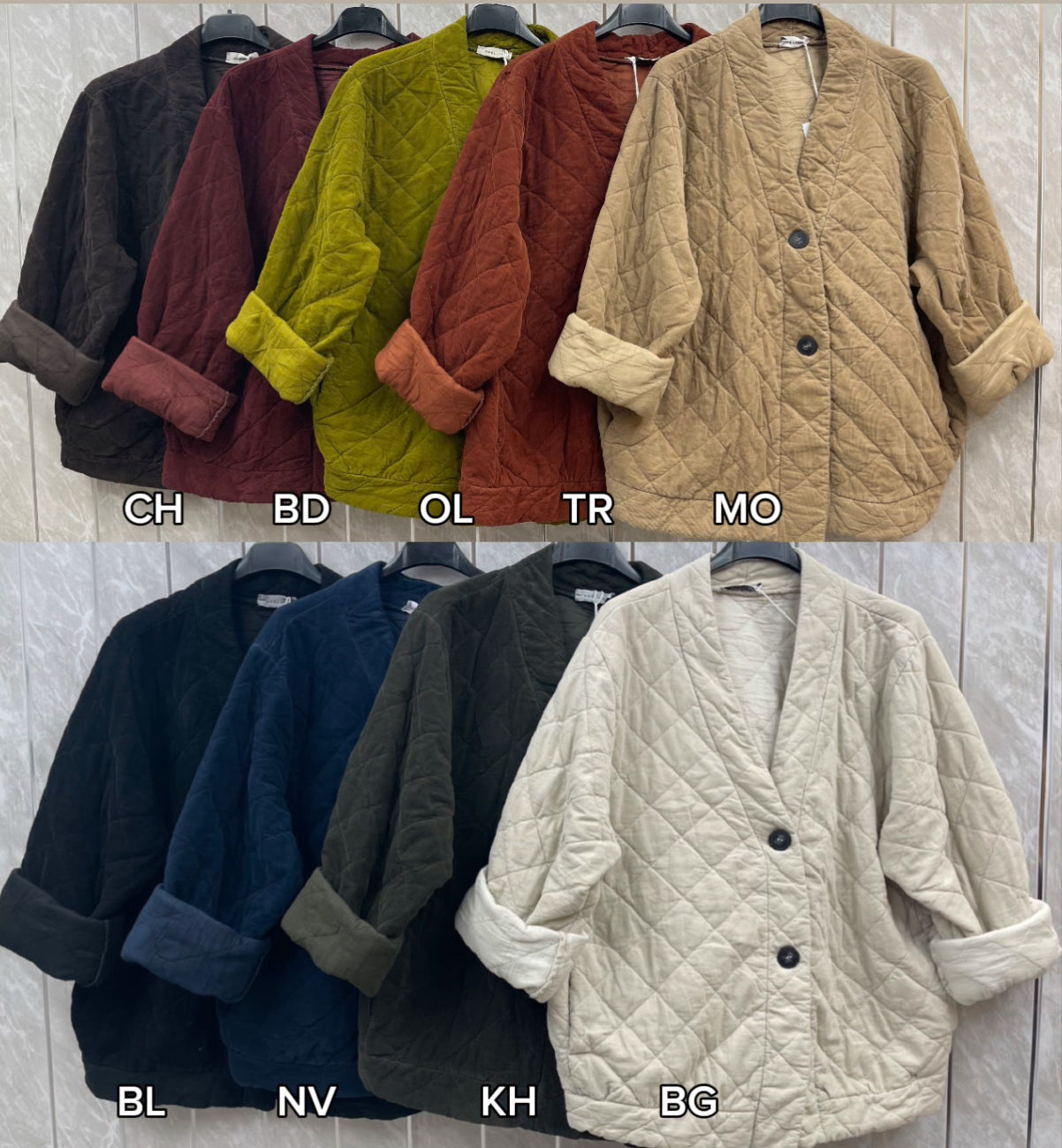 VELVET QUILTED TWO BUTTON JACKET