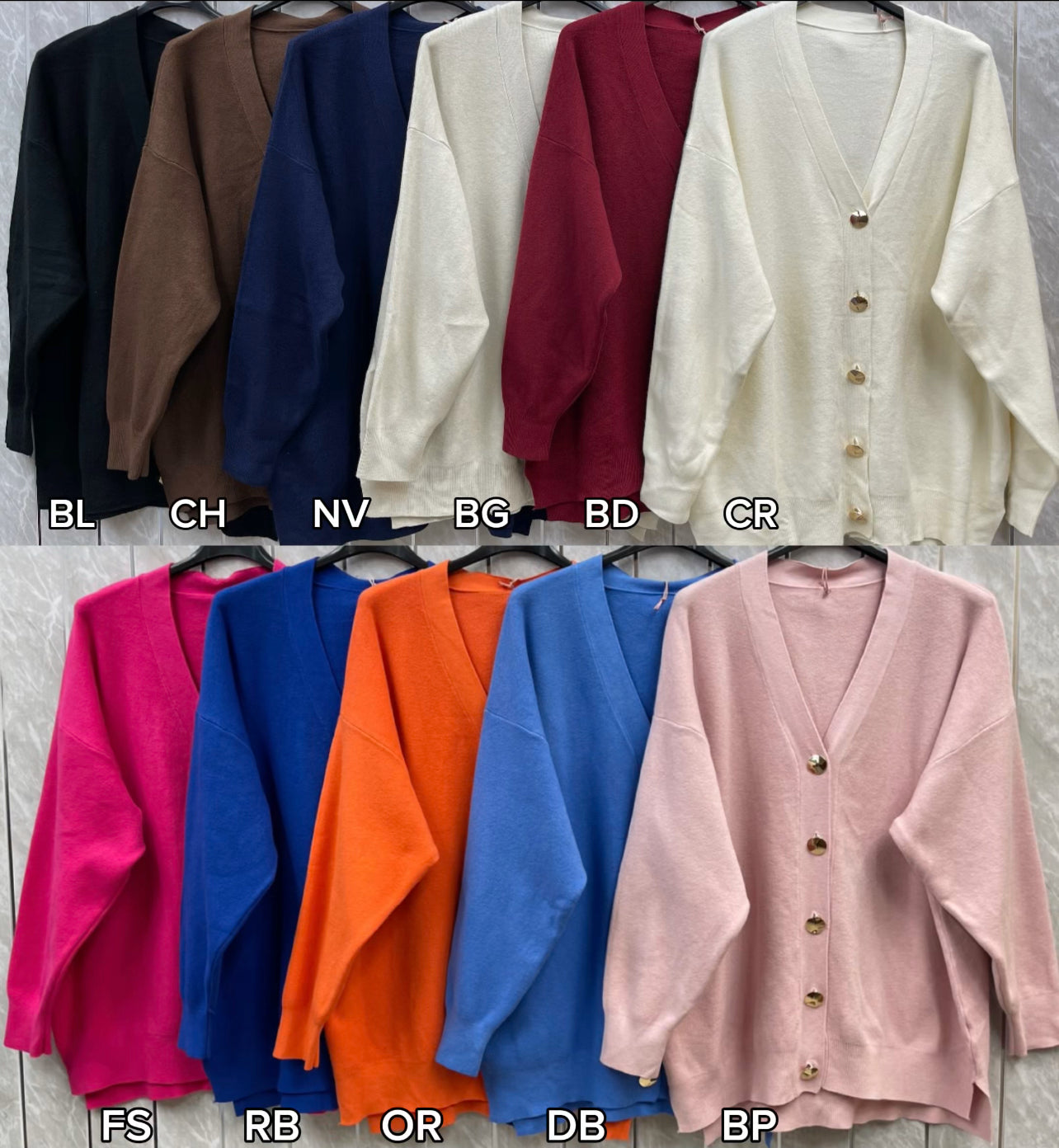 GOLD BUTTON V-NECK KNITTED CARDIGAN