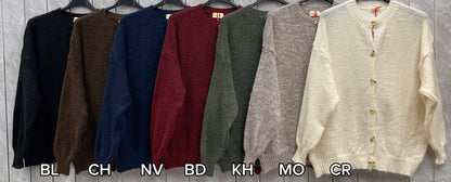 WOOL BLEND BUTTONED CARDIGAN