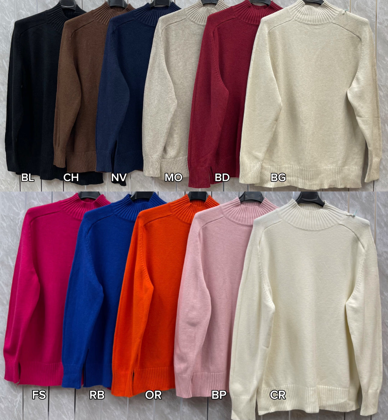 RIBBED MOCK NECK JUMPER
