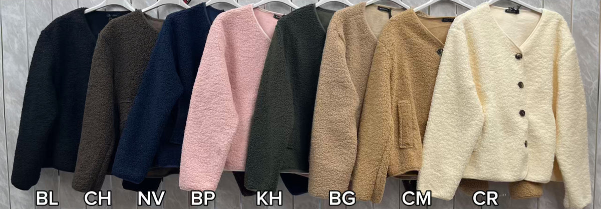 TEDDY FLEECE BUTTONED JACKET