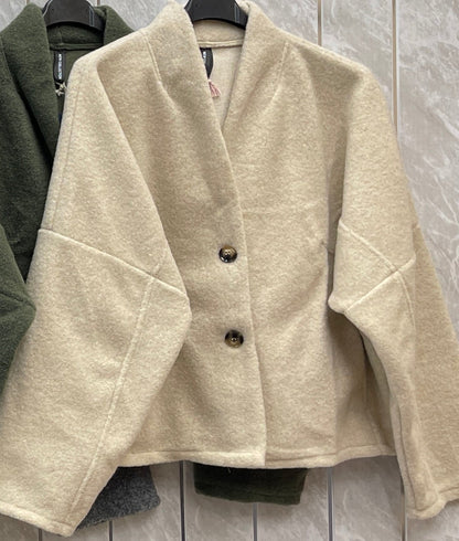 WOOL BLEND TWO BUTTONED JACKET