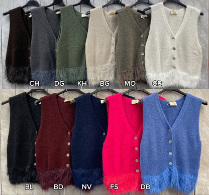 ALPACA FUR BUTTOM GILET