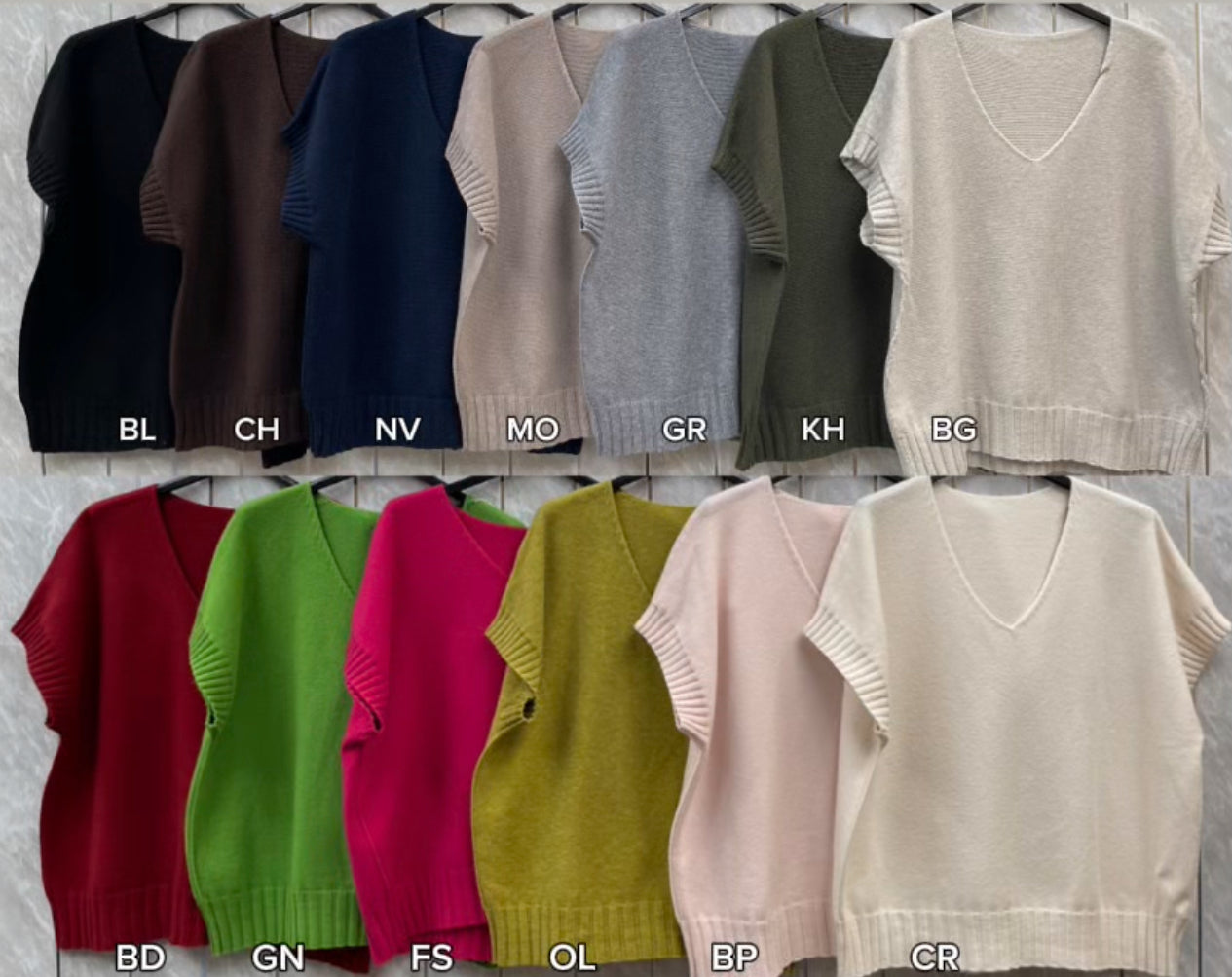 V NECK CAP SLEEVE JUMPER