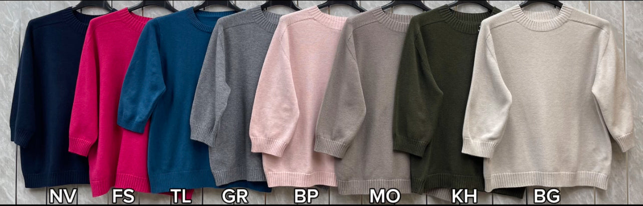 CREW NECK RIBBED JUMPER