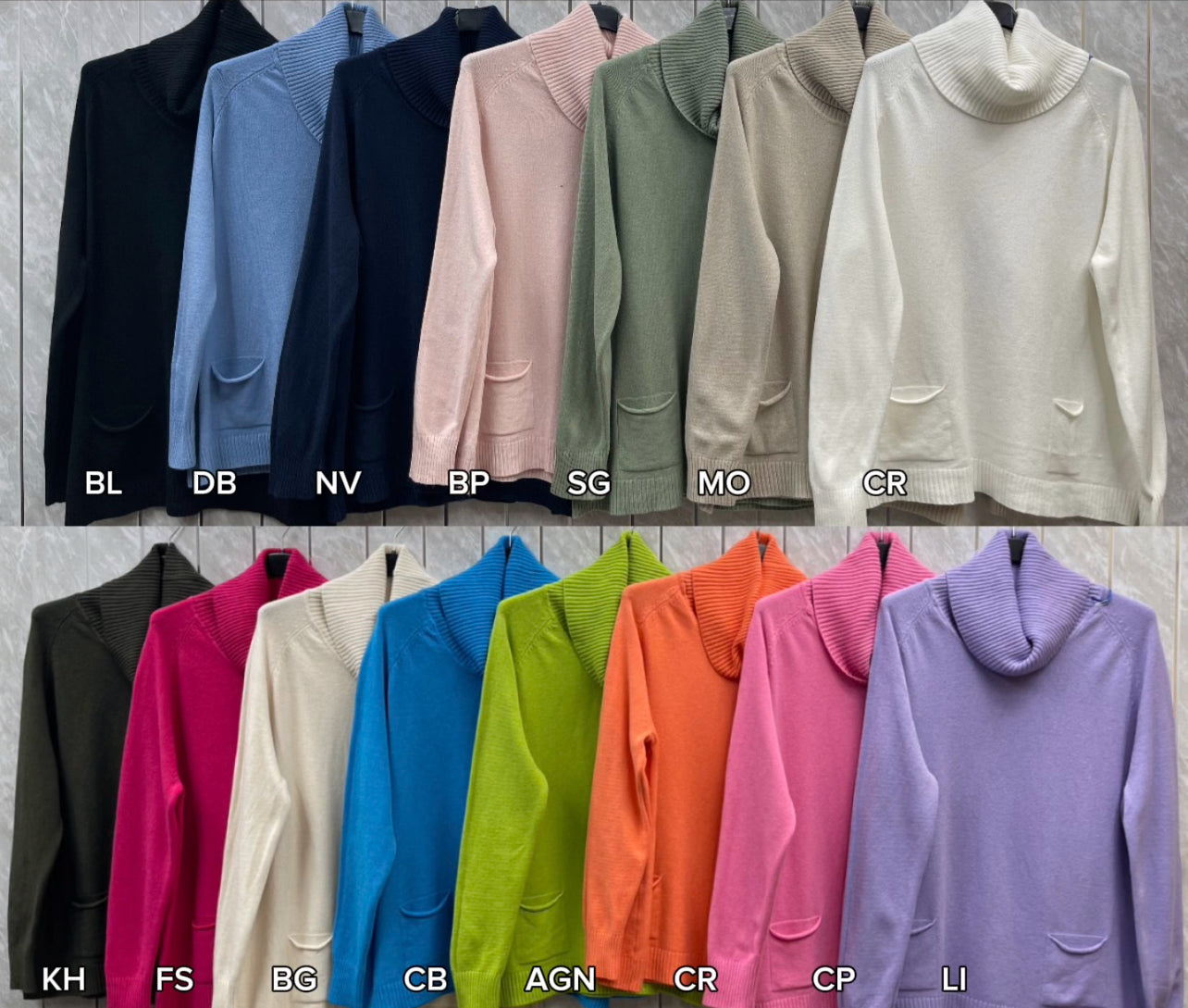 TWO POCKET ROLL NECK JUMPER