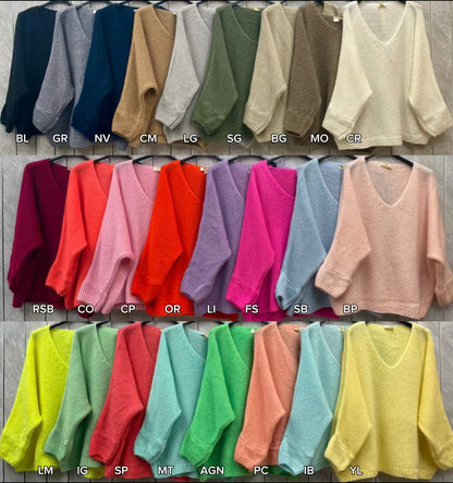 V-Neck Mohair Jumper