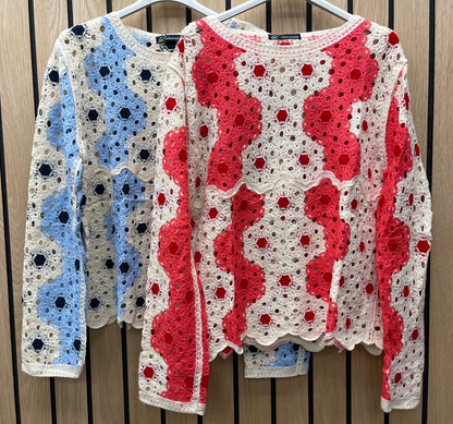 FLORAL LONG CROCHET TOP