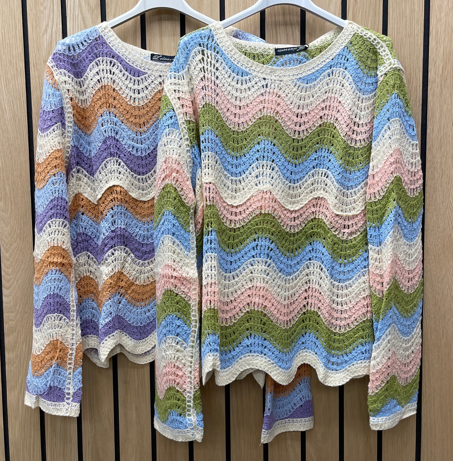 MULTICOLOUR WAVE CROCHET TOP