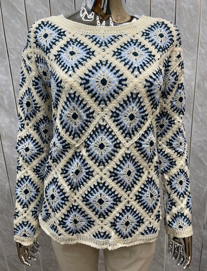 PATTERN LONG SLEEVE CROCHET TOP [PK-2]