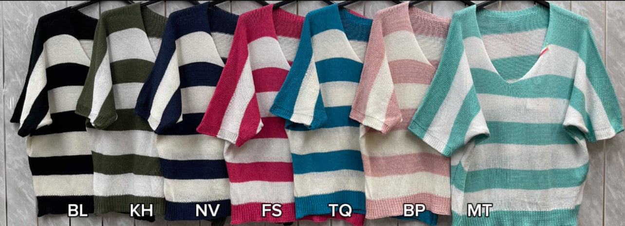 V-NECK STRIPE TOP