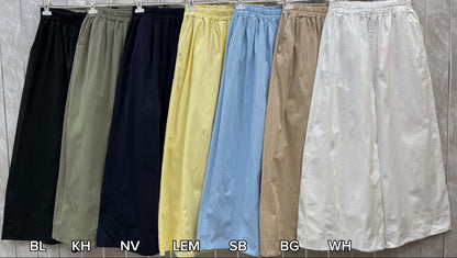 ELASTICATED WAIST BARREL WIDE LEG TROUSERS