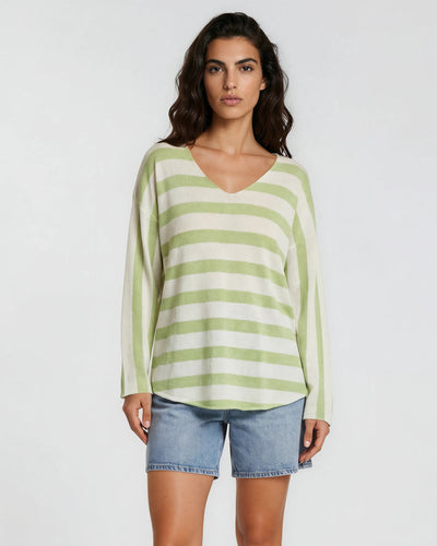STRIPED V-NECK JUMPER