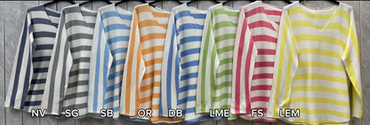 STRIPED V-NECK JUMPER