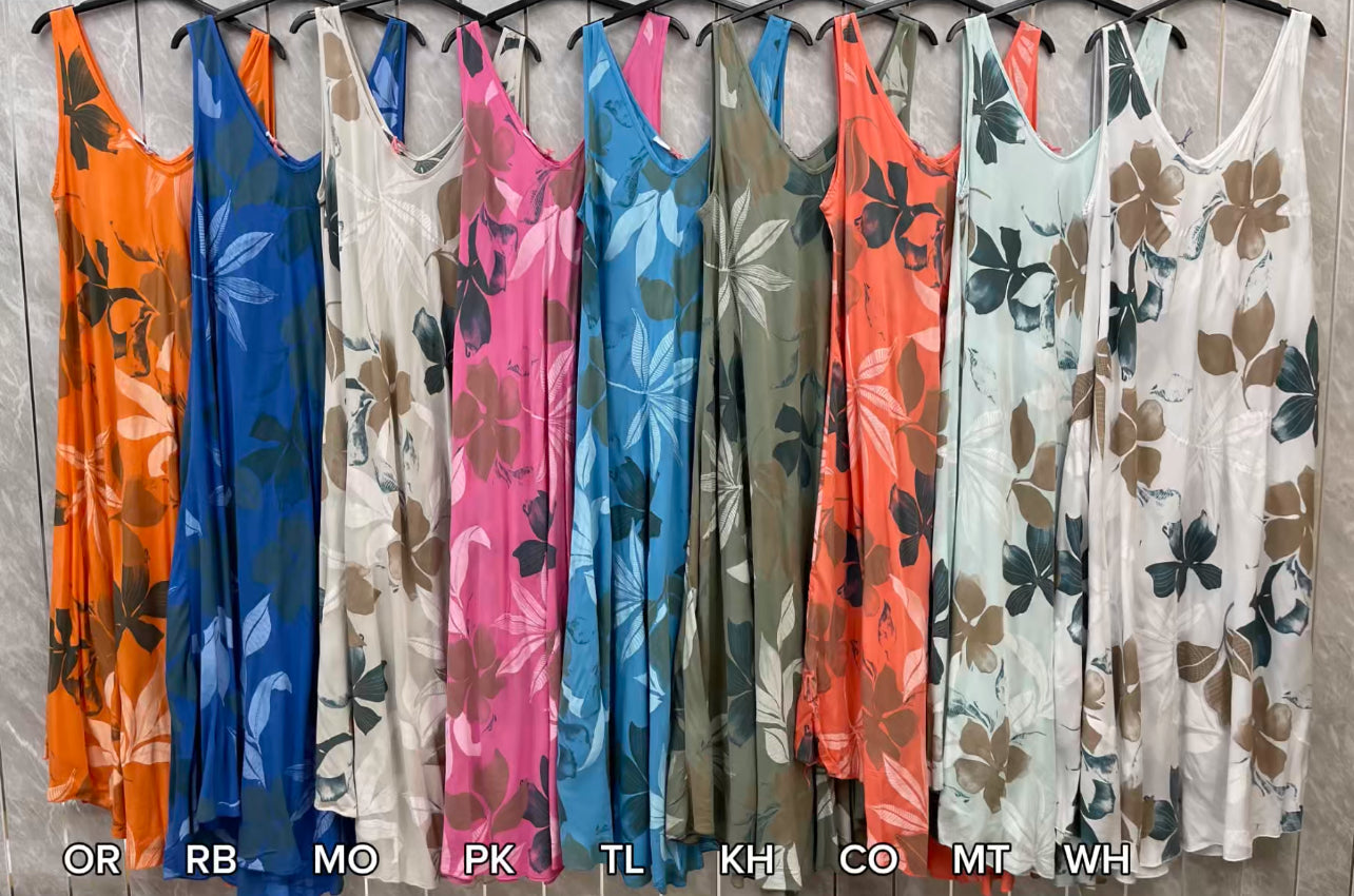 FLORAL SLEEVELESS A-LINE DRESS