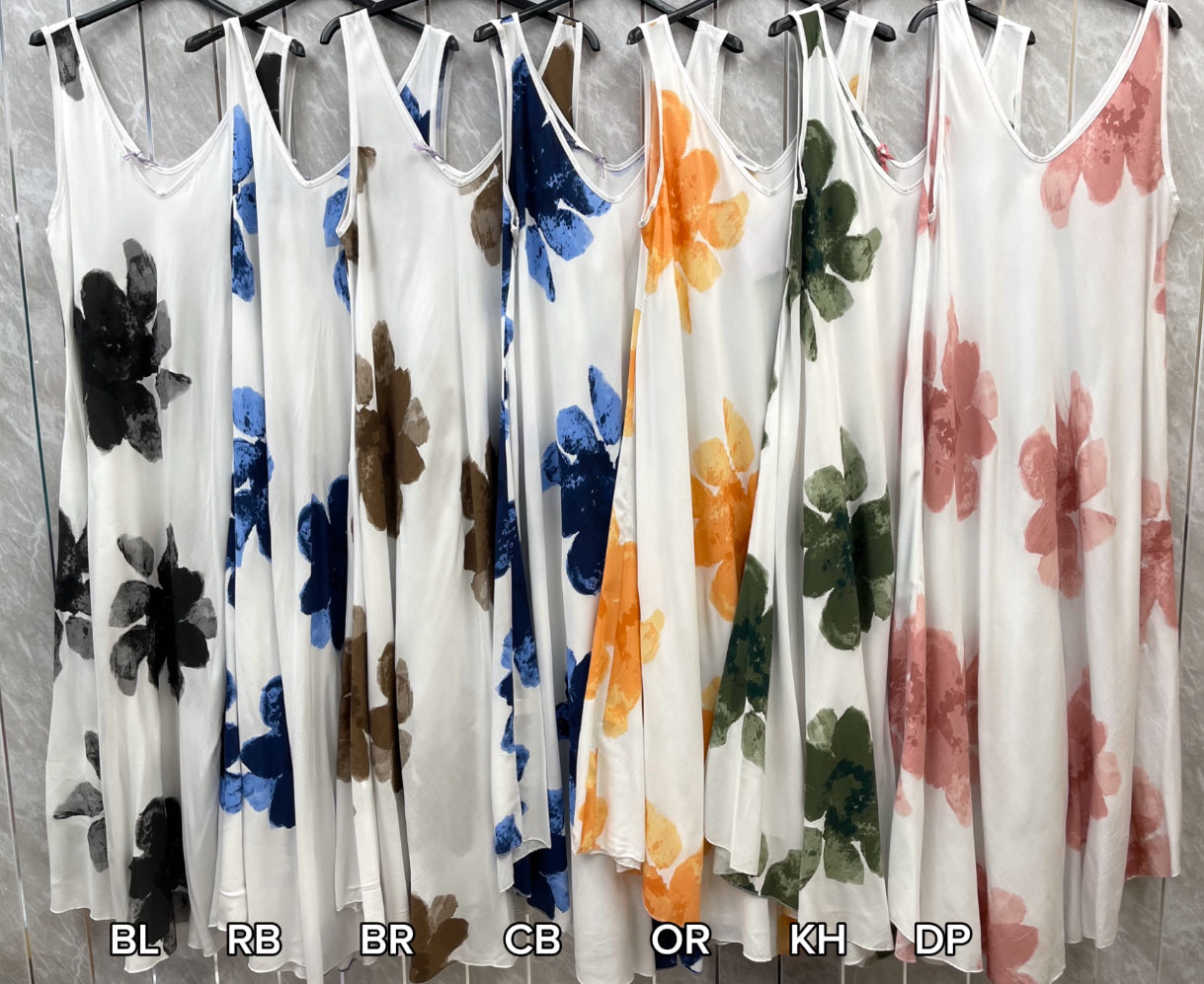 FLORAL SLEEVELESS A-LINE DRESS