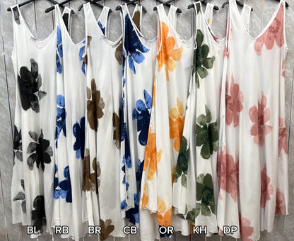 FLORAL SLEEVELESS A-LINE DRESS