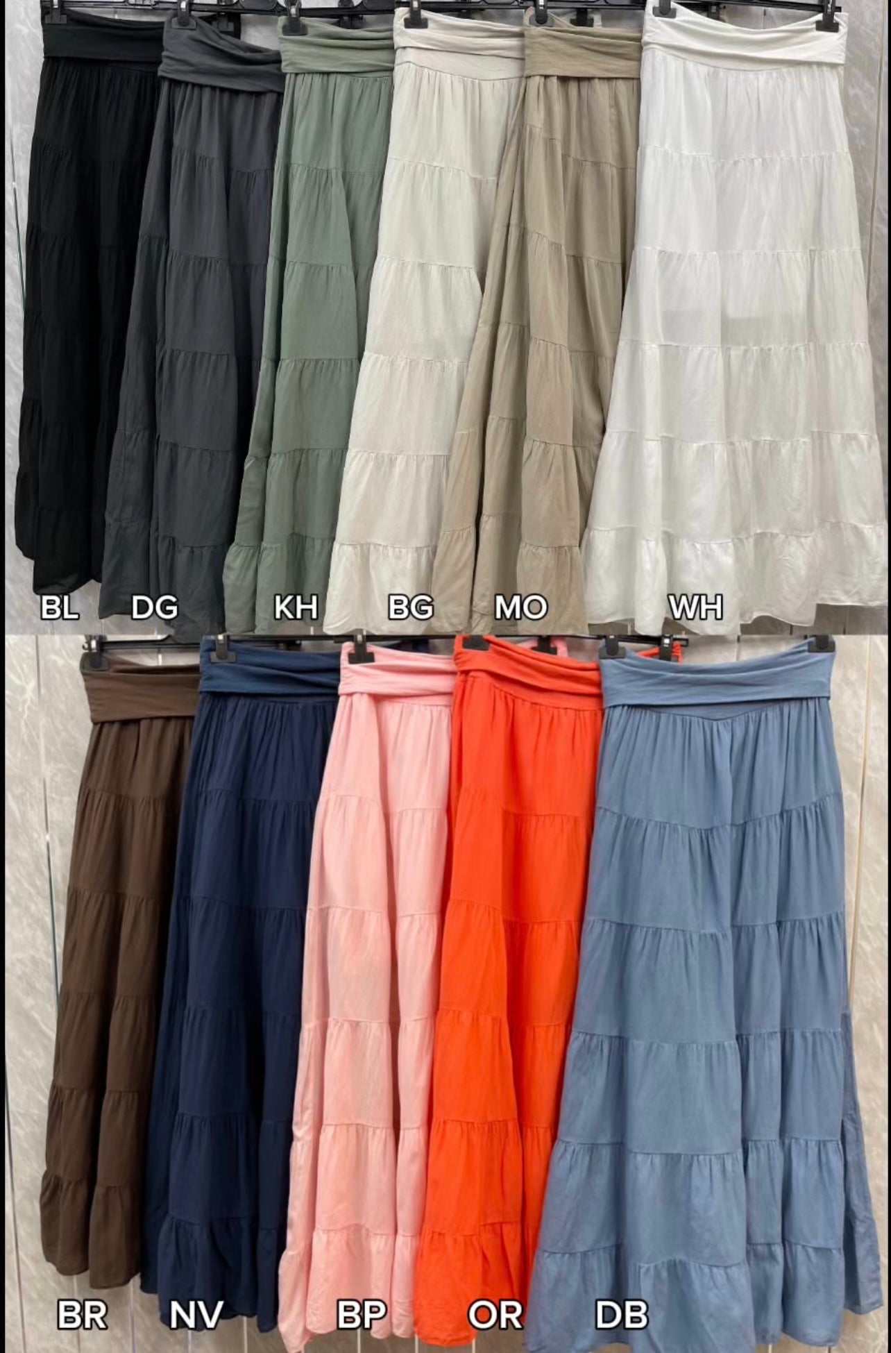 High Waist Tiered Lined Cotton Skirts