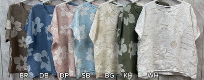 LINEN FLORAL PRINT TOP