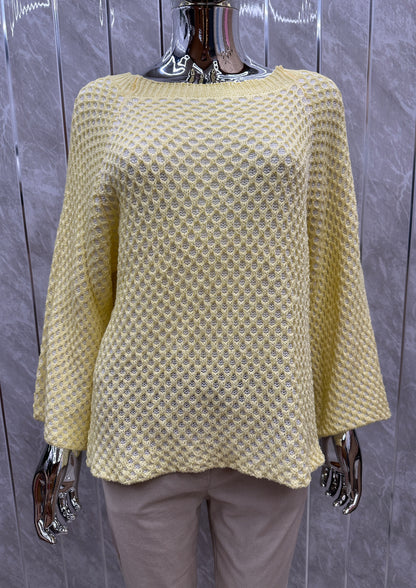 LACE KNIT COTTON BLEND JUMPER