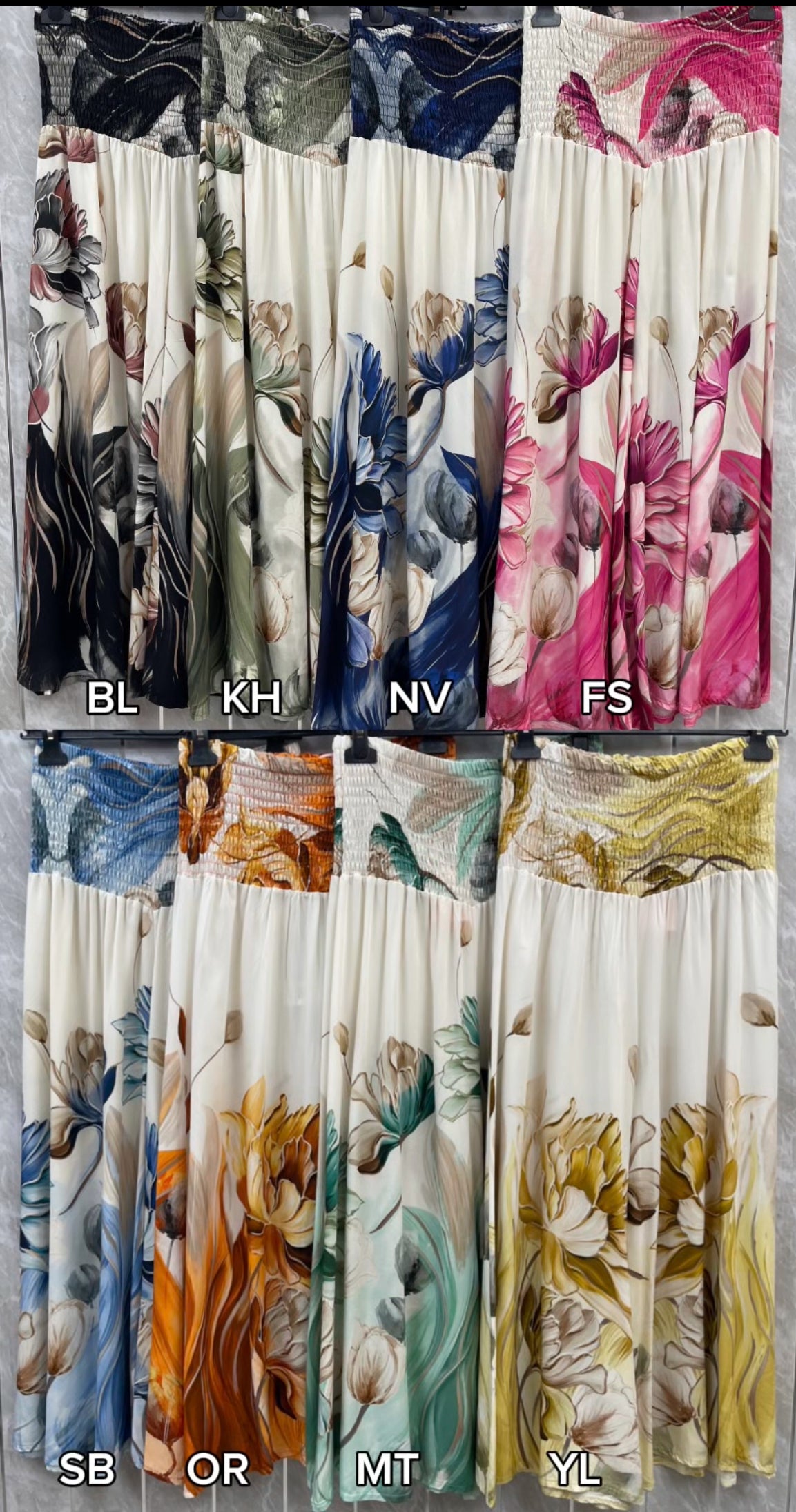 ELASTICATED WAIST FLORAL TROUSERS
