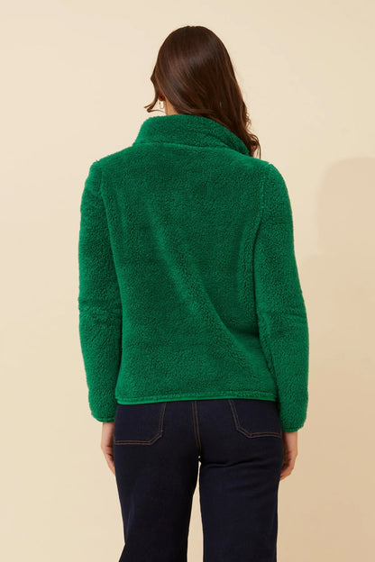 FAUX FUR HIGH NECK ZIP FRONT JACKET [8]