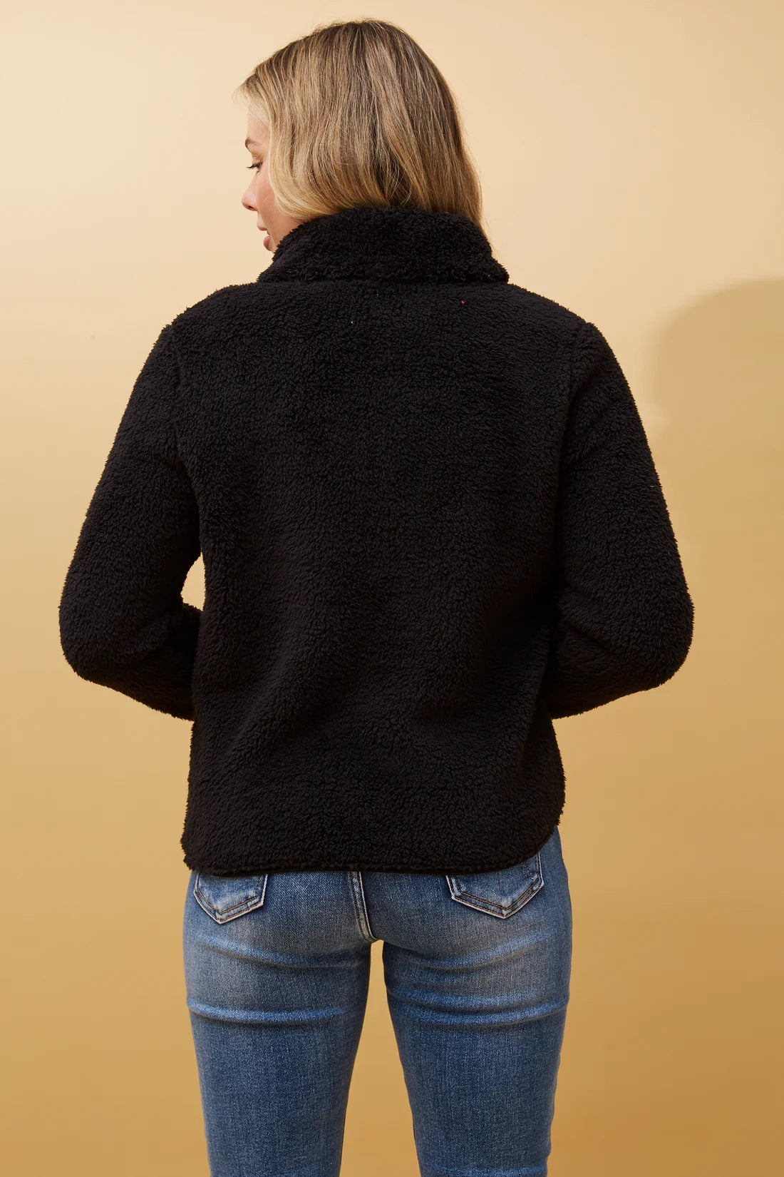 FAUX FUR HIGH NECK ZIP FRONT JACKET [8]