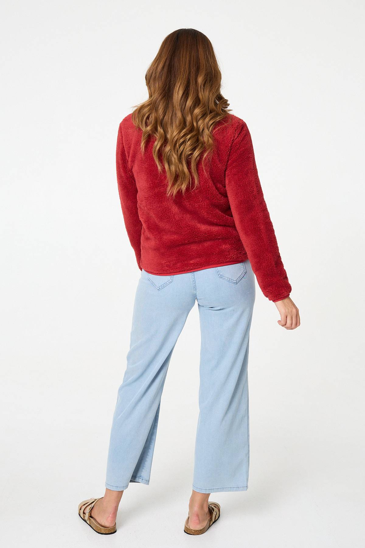 FAUX FUR HIGH NECK ZIP FRONT JACKET [8]