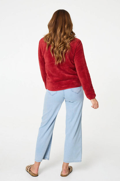 FAUX FUR HIGH NECK ZIP FRONT JACKET [8]