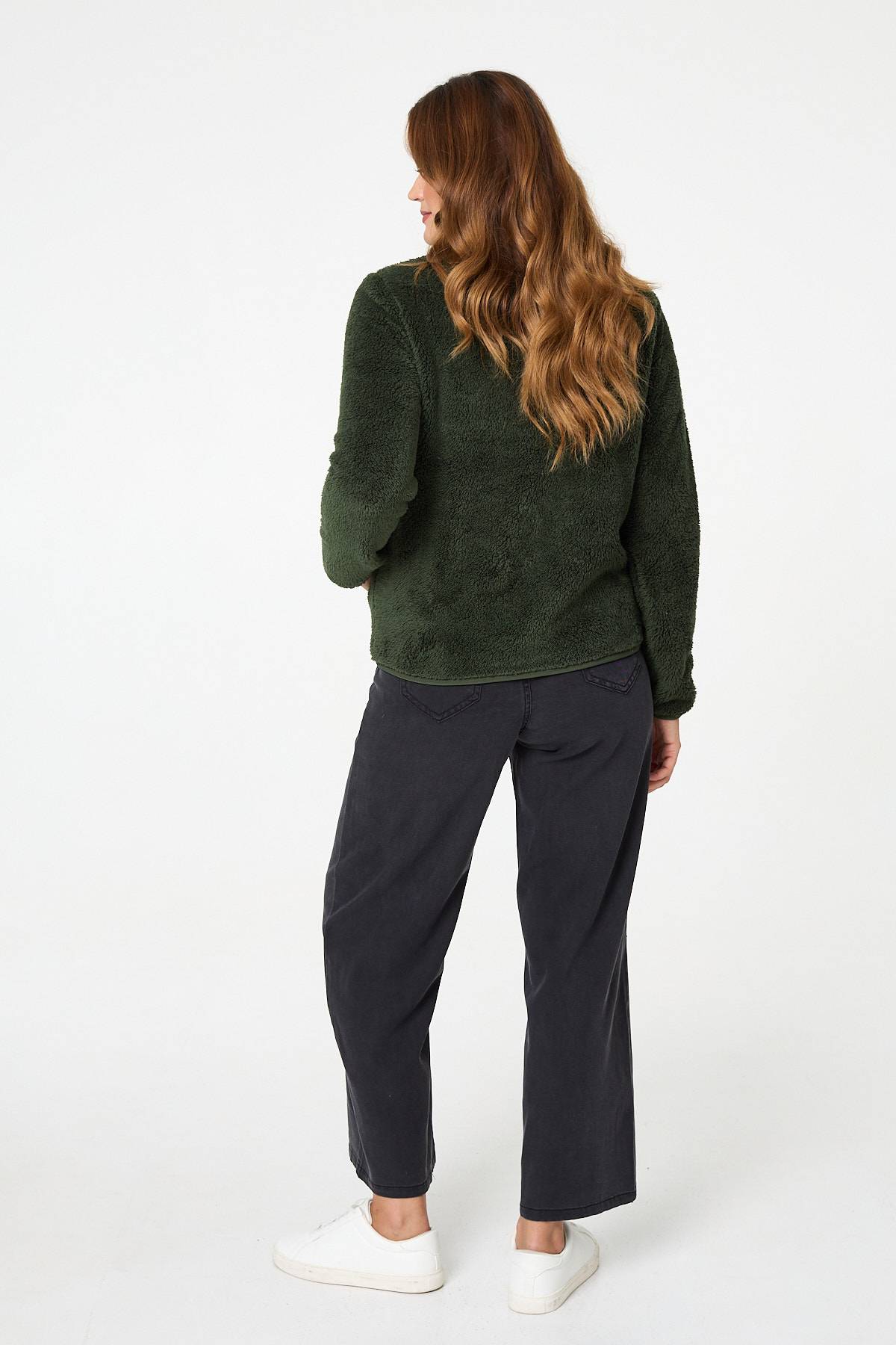 FAUX FUR HIGH NECK ZIP FRONT JACKET [8]