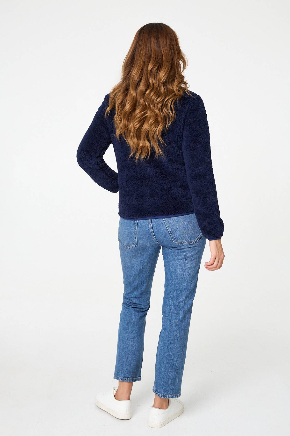 FAUX FUR HIGH NECK ZIP FRONT JACKET [8]