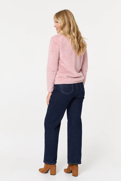 FAUX FUR HIGH NECK ZIP FRONT JACKET [8]