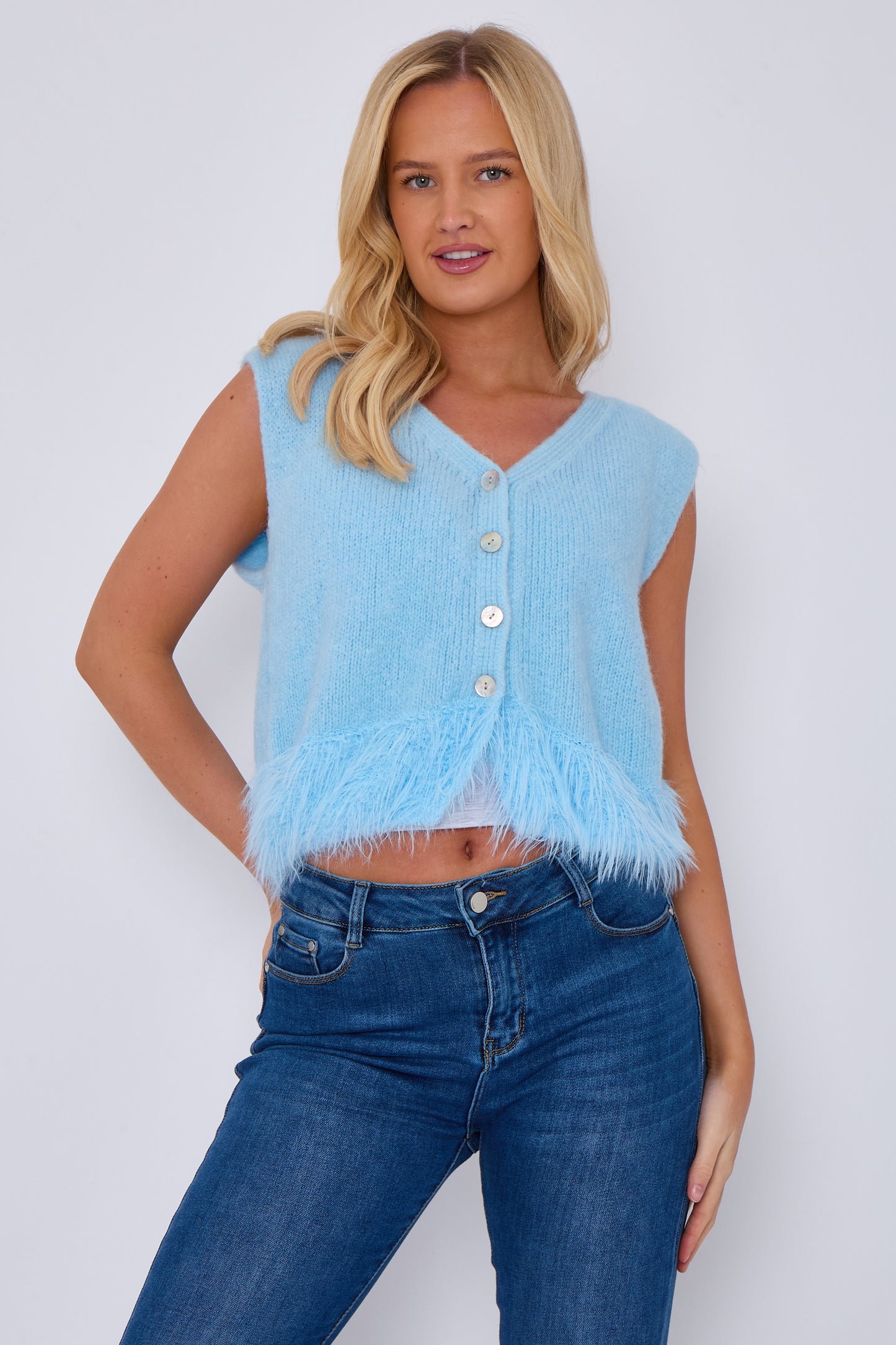 ALPACA FUR BUTTOM GILET