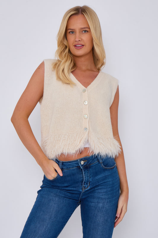 ALPACA FUR BUTTOM GILET